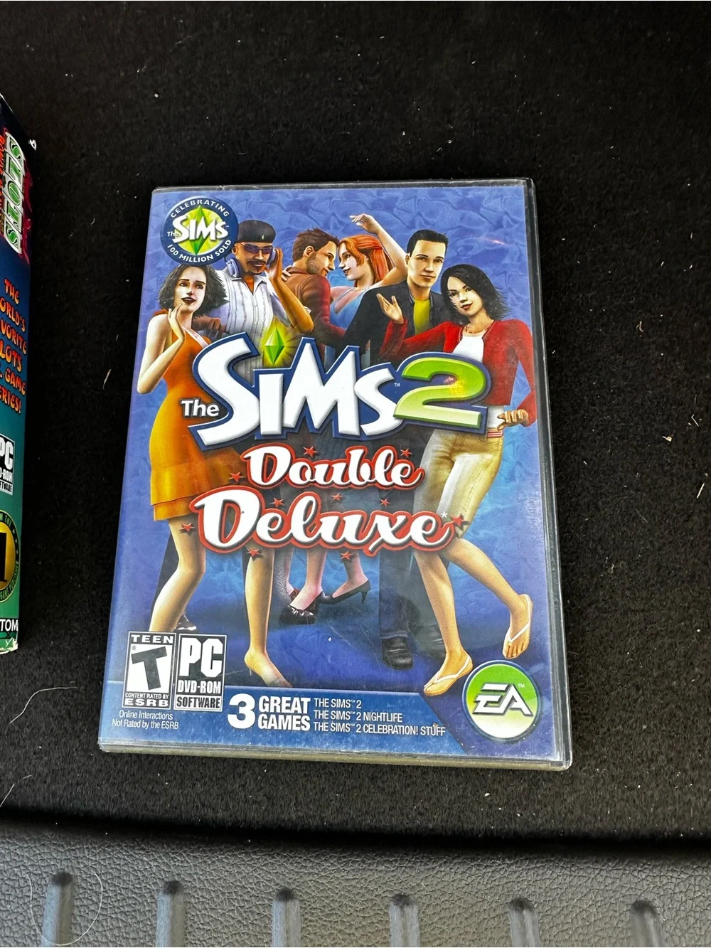 2 games The Sims 2 Double Deluxe PC + Red Deal Slots PC Game Set - open/used